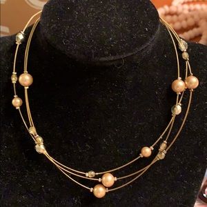 Vintage Lia Sophia gold multi strand necklace